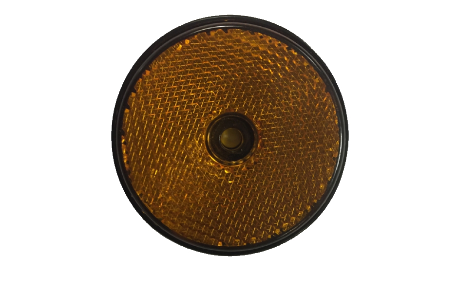 Reflector Round Amber Side