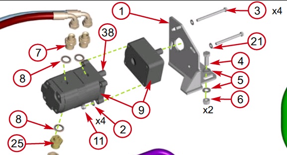 Timberwolf 150VTR/FTR 190TFTR Hydraulic Tandem Pump Assembly HAL22-6