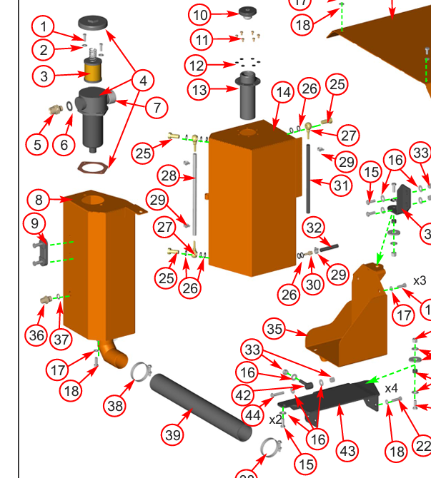Timberwolf S426TFTR Hydraulic tank (tower) 19ltr